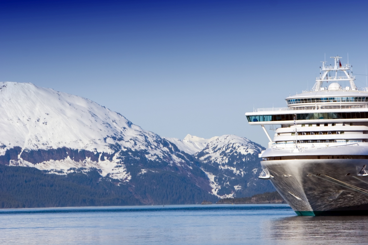 Docked Alaskan cruise ship